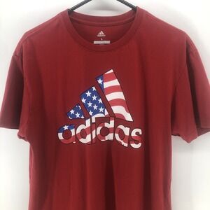 Adidas Golf USA Flag Logo Red Lightweight T-shirt Mens Large